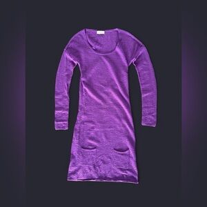 VINTAGE Sonia by Sonia Rykiel Purple Crepe Stretch Body Con Dress size small